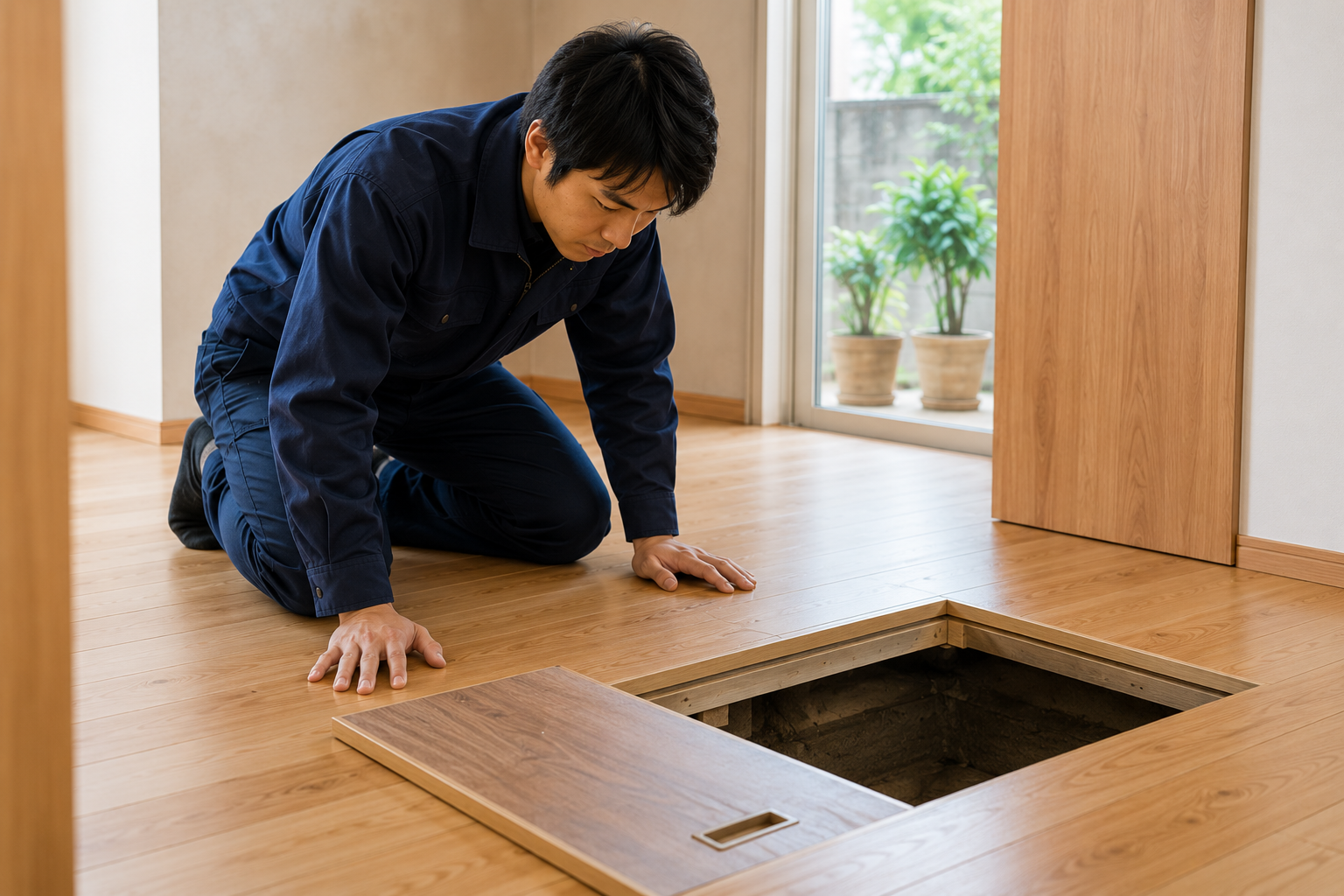 床のきしみ・ふわつき補修